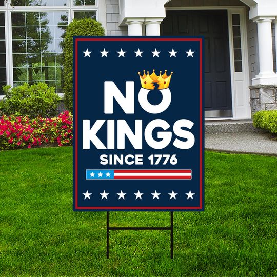 Discover No Kings In America Yard Sign, Resist Hate Lawn Sign, Anti-Trump Sign