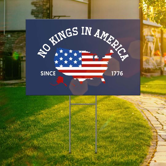 Discover No Kings In America Yard Sign, Anti Trump Sign, Anti MAGA Sign