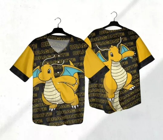 Discover Dragonite Baseball Jersey Shirt Dragonite Jersey Shirt Anime Jersey Shirt Gift