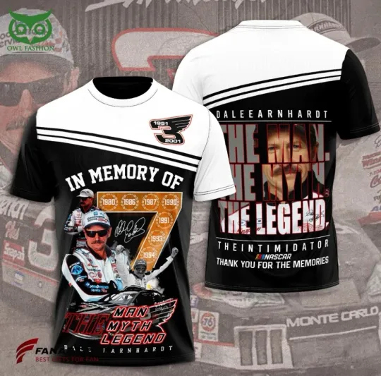 Discover Dale Earnhardt The Man Myth Legend 3D T-Shirt For Fans EL985