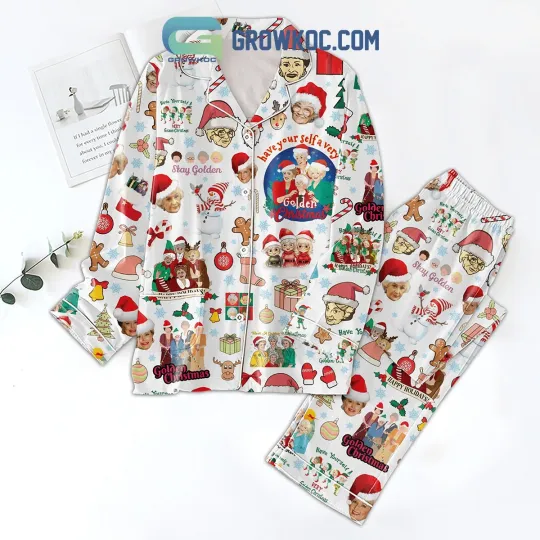 Discover The Stay Golden Happy Holiday Golden Christmas Polyester Pajamas Se