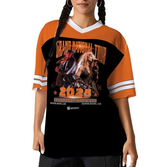 Discover Kendrick Lamar & SZA 2025 Grand National Tour Football Jersey