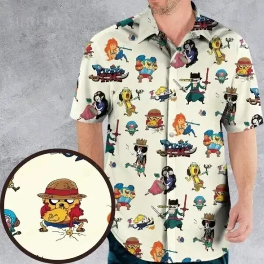 Discover Pirate Time One Piece Adventure Time Mashup Hawaiian Shirt