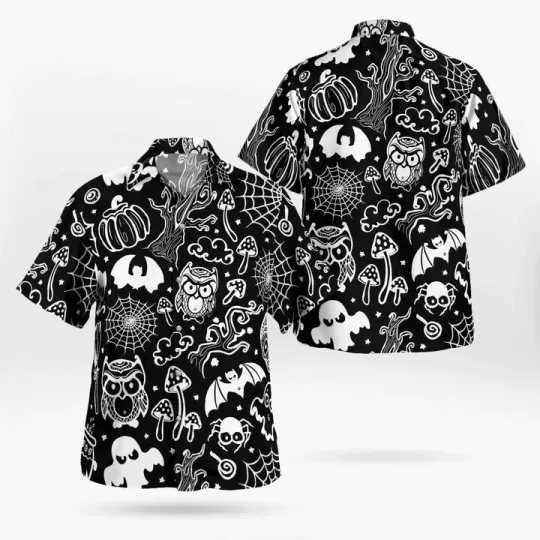 Discover Halloween Animals Hawaiian Shirt Button Down