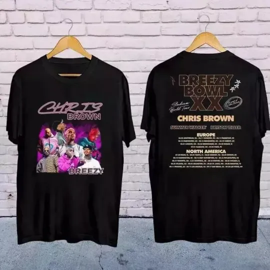 Discover 2025 Chris Brown Concert Shirt, Chris Brown Breezy Bowl XX Tour 2025 T-Shirt
