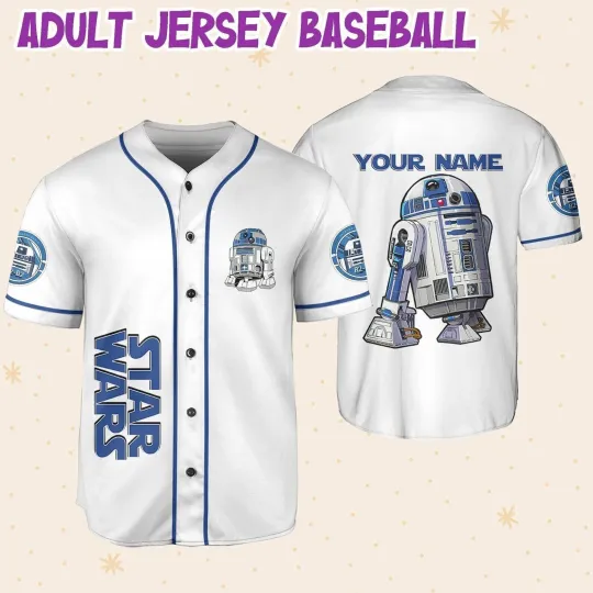 Discover Personalized Starr Warss Astromech Droid R2-D2 Gift 3D BASEBALL JERSEY SHIRT