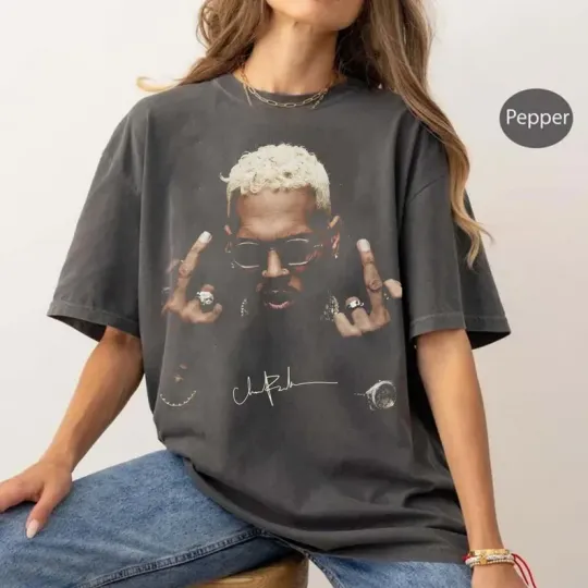 Discover Chris Brown Middle Finger Vintage Comfort Colors Shirt, Concert 2025 Shirt