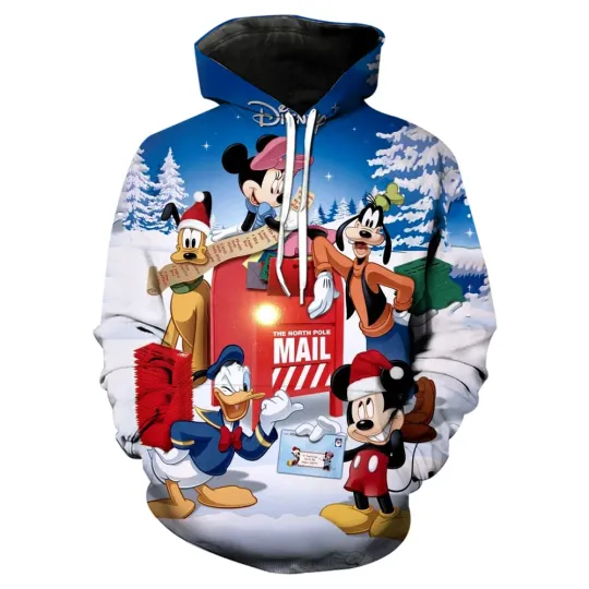 Discover Disneyyy Minniee Mickeyy mouse Christmas 3D Hoodie