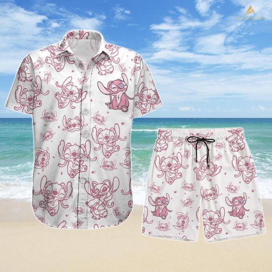 Discover Stitchh Angel Button Shirt, Lilo And Stitchh Hawaiian Shirt And Shorts