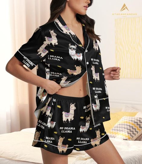 Discover No Drama Llama Short Pajama Sets with Pockets