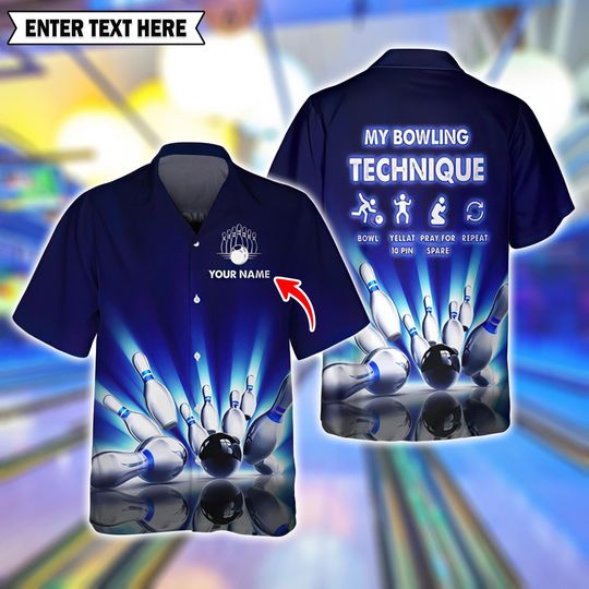 Discover Bowling Hawaiian Shirt Custom Name - Bowling Techinque Personalized Aloha Hawaiian Shirt