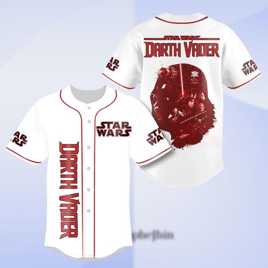 Discover Darthh Vaderr Baseball Jersey, White Starr Warss Baseball Jersey