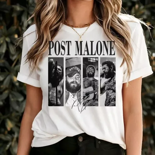 Discover Post Malone Music Rap Vintage Graphic Color Shirt