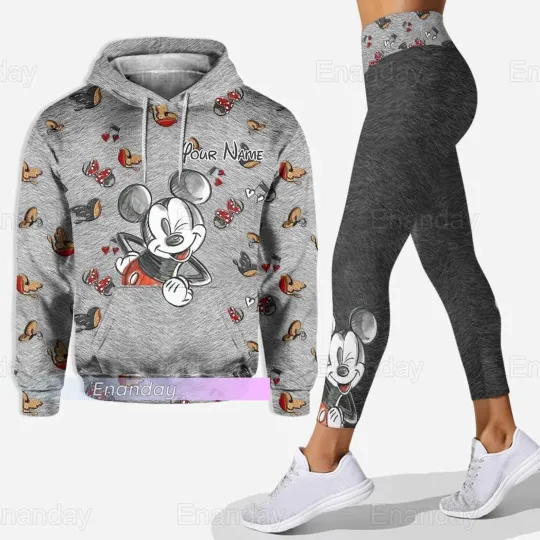 Discover Disneyyy Minniee Mouse 3D Hoodie and Leggings Set