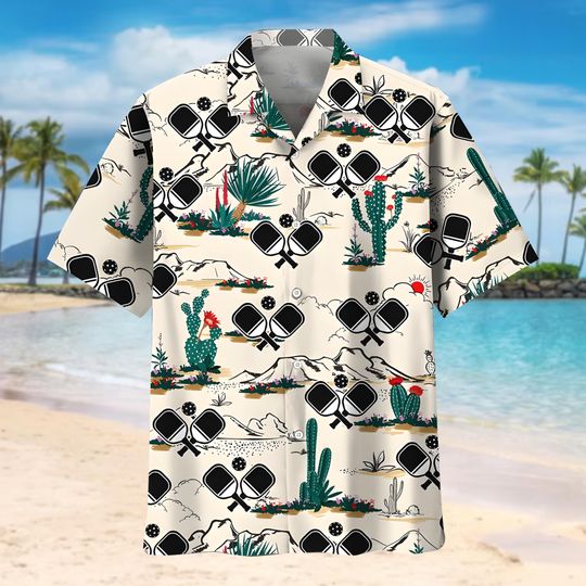 Discover Desert Pickleball Hawaiian Shirt, 3D Sport Design, Beach and Casual Aloha Shirt