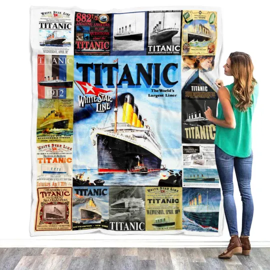 Discover Titanic Blanket, Titanic - White Star Line Fleece, Sherpa Blanket Gift Idea