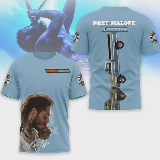 Discover Post Malone 3D T-Shirt, Posty Merch, Hip Hop Fan Gift