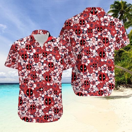 Discover Deadpooll Floral Hawaiian Shirt, Summer Vacation Hawaiians