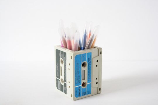 Discover Vintage Dutch cassette tape pen holder