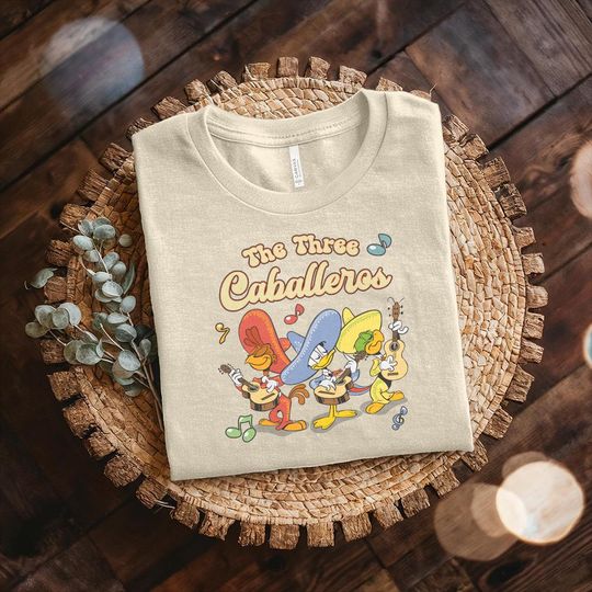 Discover Retro Disneyyy The Three Caballeros Shirt, Donald Duckk Jose Carioca Panchito Pistoles Tee