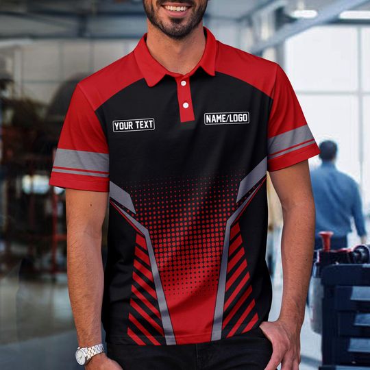 Discover Personalized Polo Shirt, Custom Text & Name Uniform, Basic Workwear Shirt, Personalized Team
