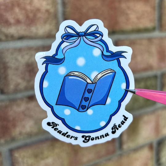 Discover Blue Readers Gonna Read Coquette Vinyl Sticker