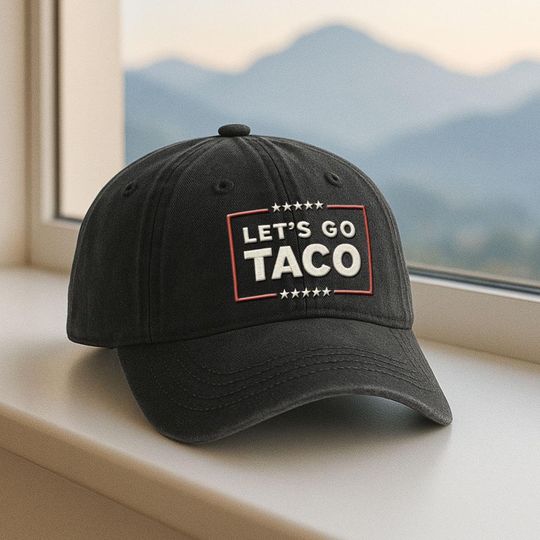 Discover Let's Go TACO Embroidered Cap, Trump Always Chickens Out Vintage Baseball Cap