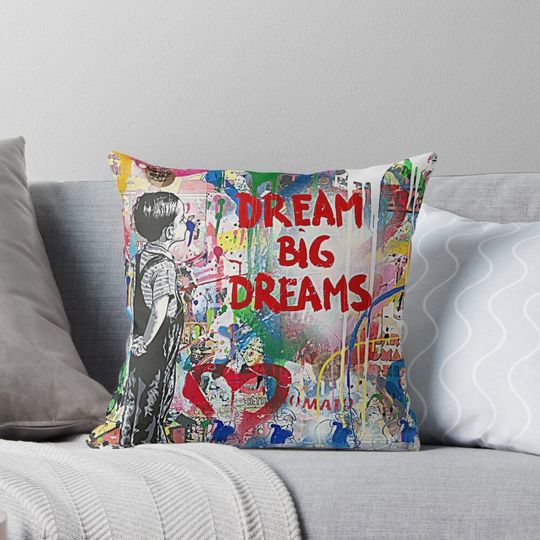 Discover Banksy Dream Big Dreams Pillow