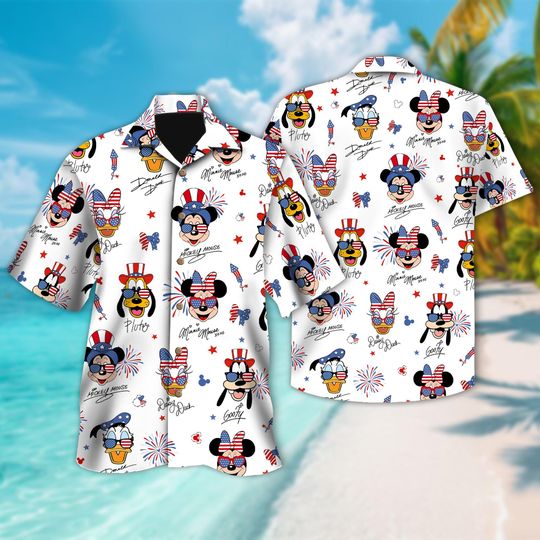 Discover Mickeyy And Friends 4th Of July Button Shirt