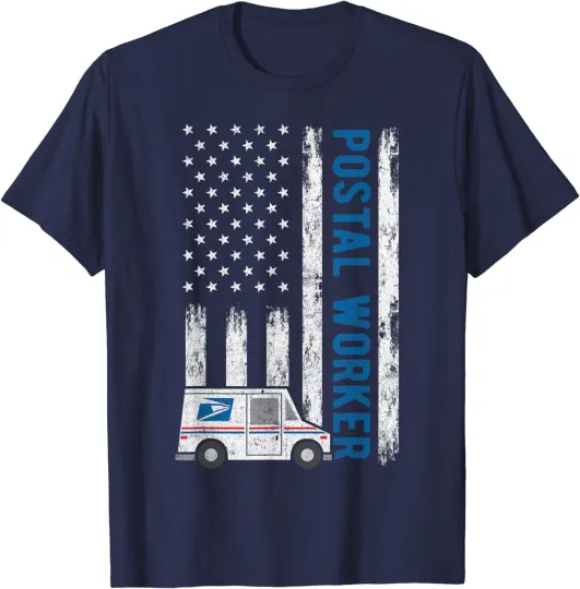 Discover USA Flag Patriotic Postal Worker Mailman Mail Lady T-Shirt