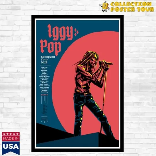 Discover Iggy Pop European Tour 2025 Poster