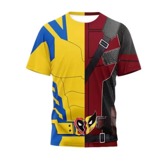 Discover New Deadpooll & Wolverine Logan Wade Full Print Party Suit TEE T Shirt