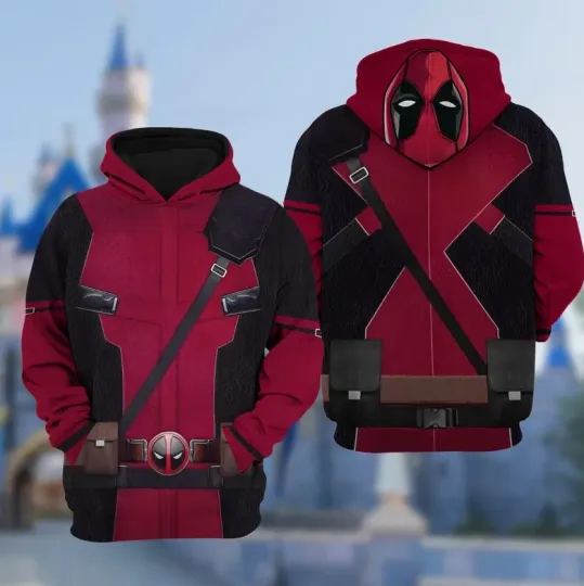 Discover Deadpooll 3D Costume Hoodie, Anti Hero Character Cosplay Costume Hoodie
