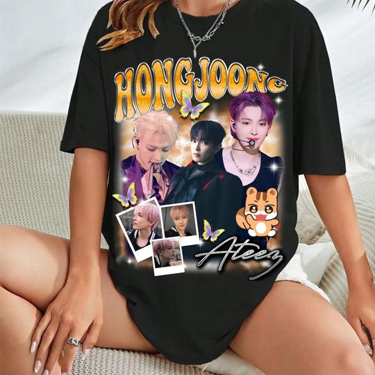 Discover Hongjoong Ateez Graphic T-shirt, Ateez 2025 World Tour in Your Fantasy Shirt
