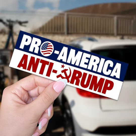 Discover Pro America Anti-Trump Car Magnet or Bumper Sticker