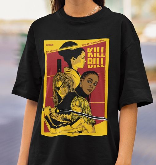 Discover Kill Bill Movie Artwork T-Shirt for Quentin Tarantino Fans, Japanese Action Movie