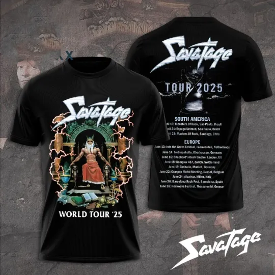 Discover Savatage World Tour 2025 3D T-Shirt