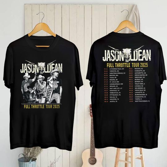 Discover Jason Aldean Country Music Shirt, Jason Aldean Full Throttle Tour 2025 T-Shirt, Jason Aldean Fan Shirt
