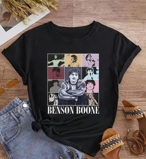 Discover Benson Boone Bootleg Shirt, 90s Vintage Benson Boone T-Shirt, Benson Boone Tour 2025 Shirt, Benson Boone Fan Gift Shirt