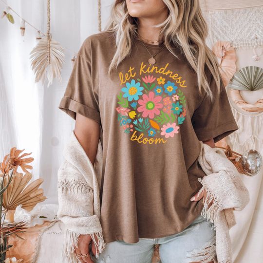 Discover Let Kindness Bloom Shirt, Wildflower Shirt, Botanical Shirt, Nature Shirt