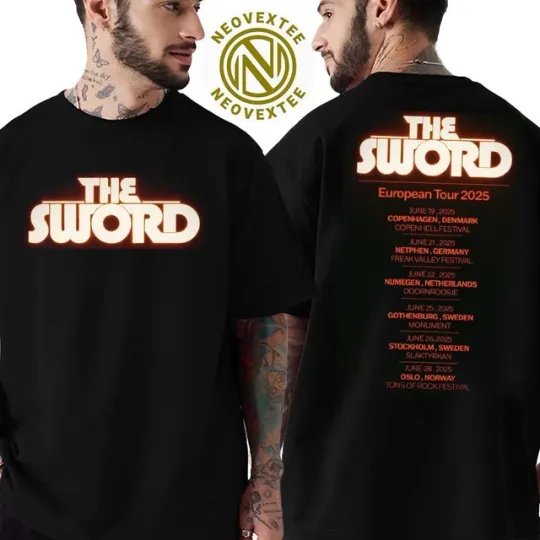 Discover The Sword European Tour 2025 Dates Print T-Shirt
