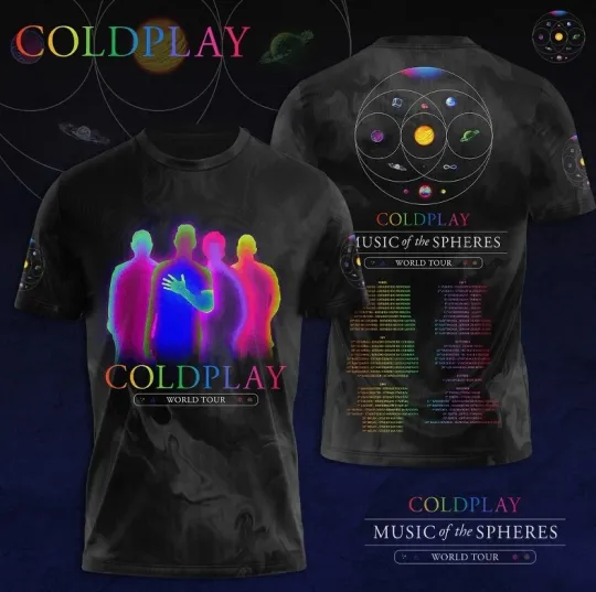 Discover Coldplay Music Of The Spheres Tour-2025 North American Tour 3D shirt