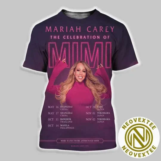 Discover Mariah Carey Celebration Of Mimi Tour 2025 Dates All Over Print T-Shirt