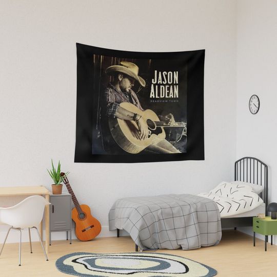 Discover Jason Aldean rearview town Tapestry