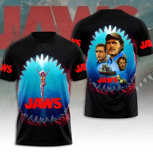 Discover Jaws 50Th Anniversary 1975-2025 3D Unisex Printed T-Shirt