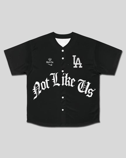Discover Kendrick Lamar Inspired  Black 'Not Like Us' LA Baseball Jersey