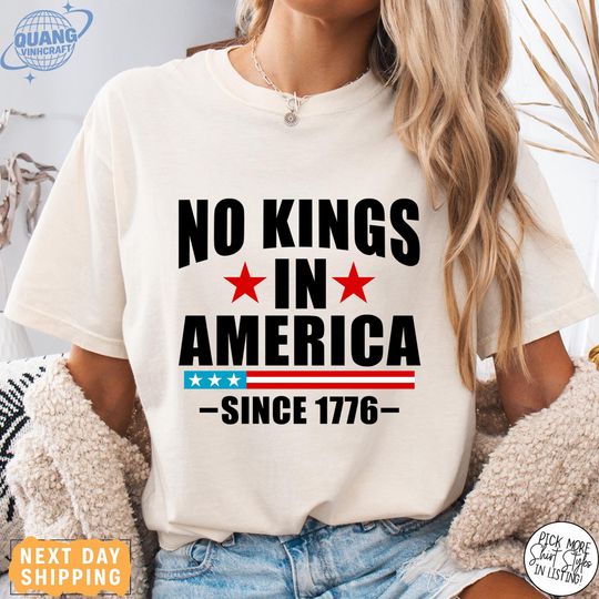 Discover No Kings in America Shirt Anti-Trump, Protest Shirt Democracy Tee Protest Gift for Anti-MAGA Patriotic Tee We The People No Kings In America