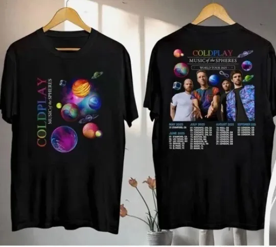 Discover Coldplay Music Of The Spheres Tour 2025 Shirt, Coldplay Band Concert Shirt