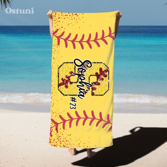 Discover Softball Beach Towel, Softball Gifts For Girls