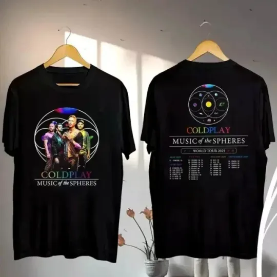 Discover 2025 Coldplay Music of the Spheres Tour T-Shirt, Coldplay Band 2025 Concert Shirt